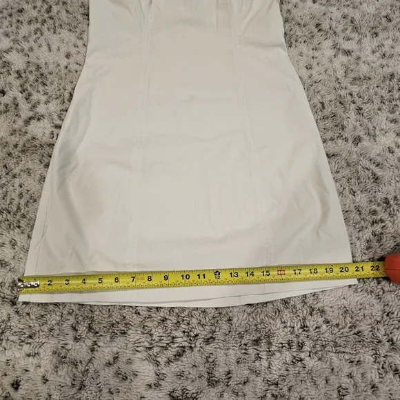 BHLDN SZ Med White Halter Helena Sleeveless Seamed Mini Lined Dress Zip Back - Picture 7 of 13